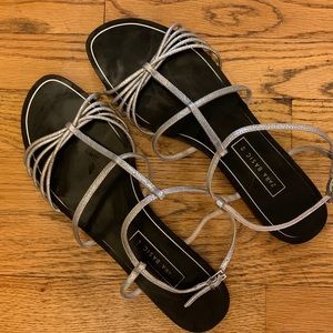 Women’s Silver Zara Sandals Size 40